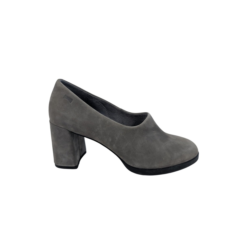 Camper Upright Gray Suede Leather Block Chunky Heel Pumps Womens‎ EU 36 / US 5.5